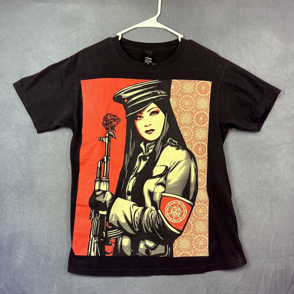 Obey Black and Red Graphic Tee